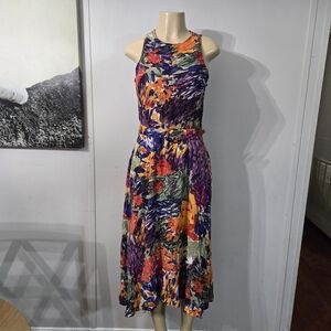 Multicolor Sleeveless Midi Dress